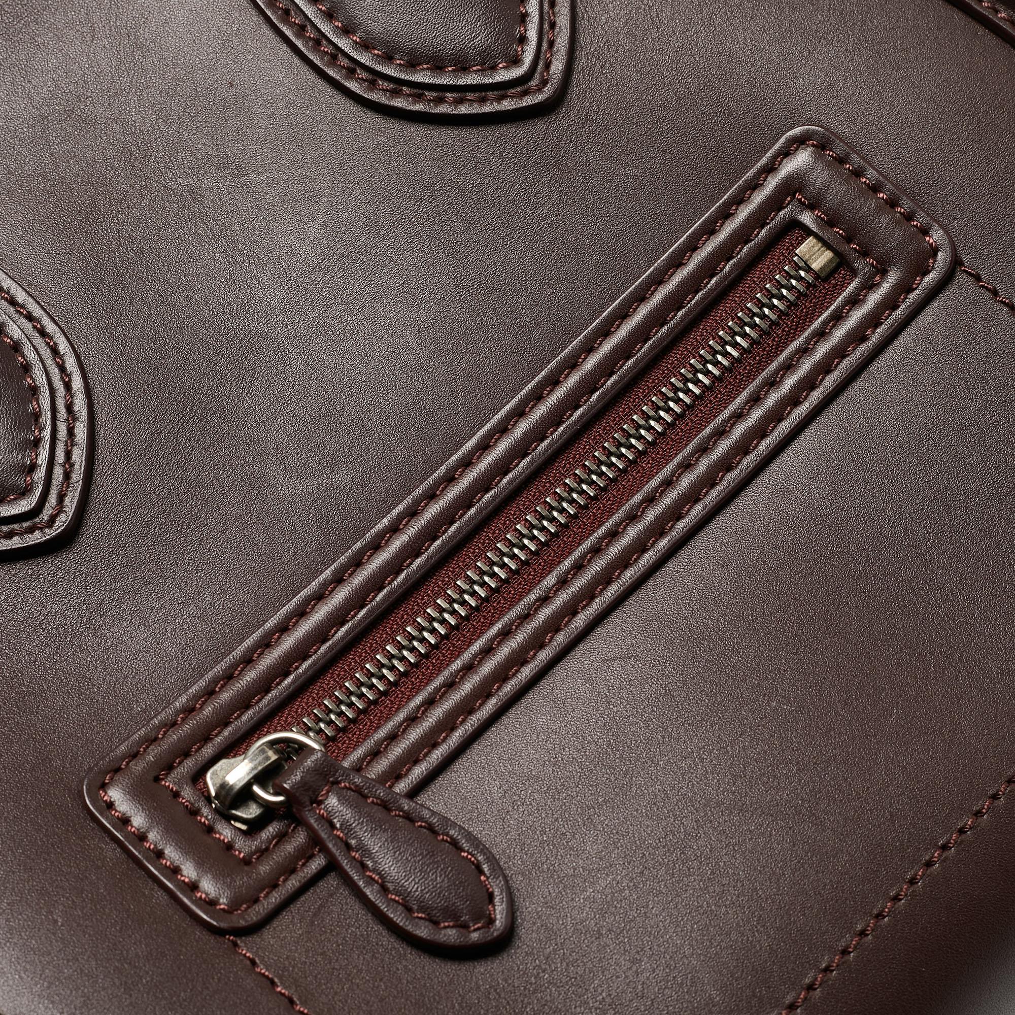 Women's Celine Dark Burgundy Leather Mini Luggage Tote