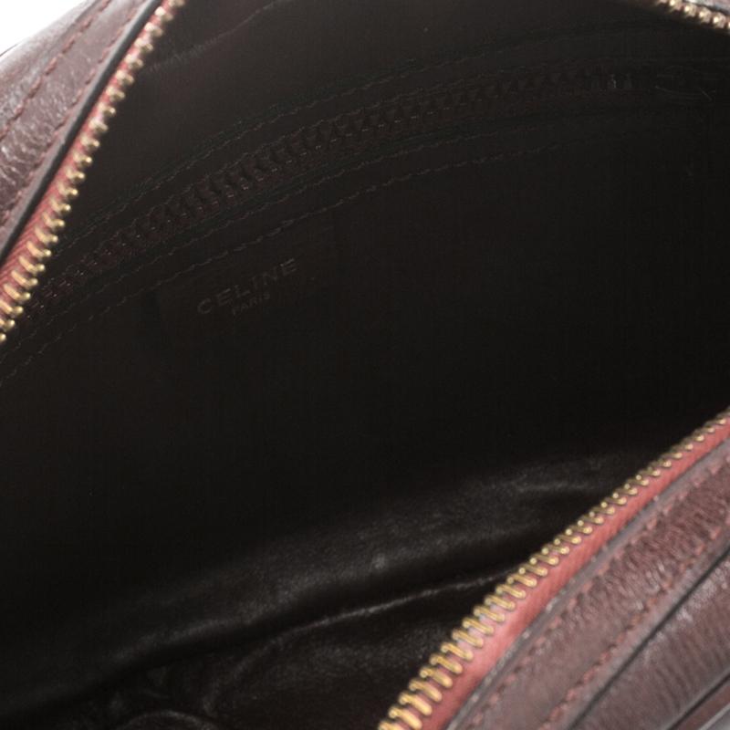 Celine Dark Burgundy Leather Vintage Crossbody Bag 2