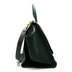 Celine Dark Green Calfskin Trapeze Bag