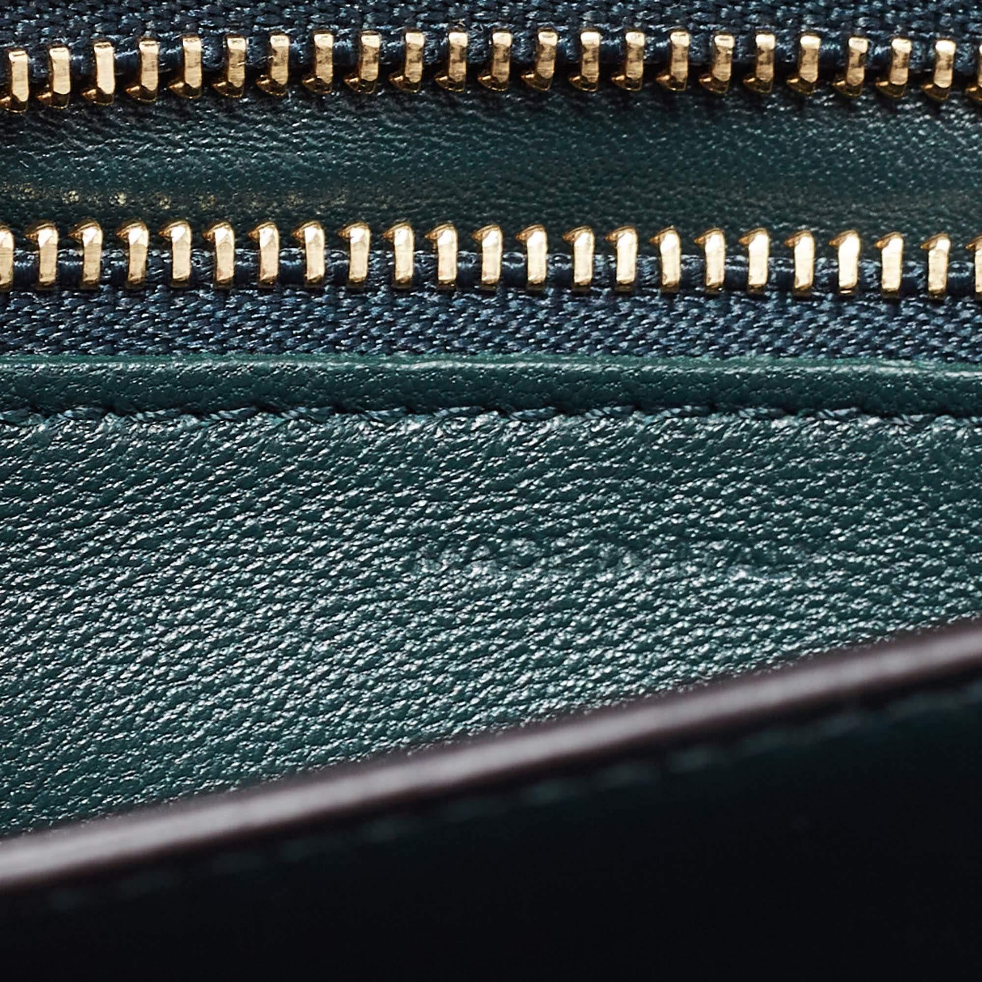 Celine Dark Green Leather Small Classic Box Flap Bag 6