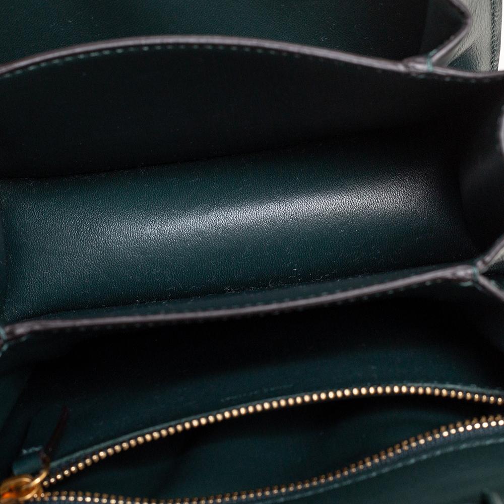 Celine - Petit sac à bandoulière classique en cuir vert foncé avec boîte 4