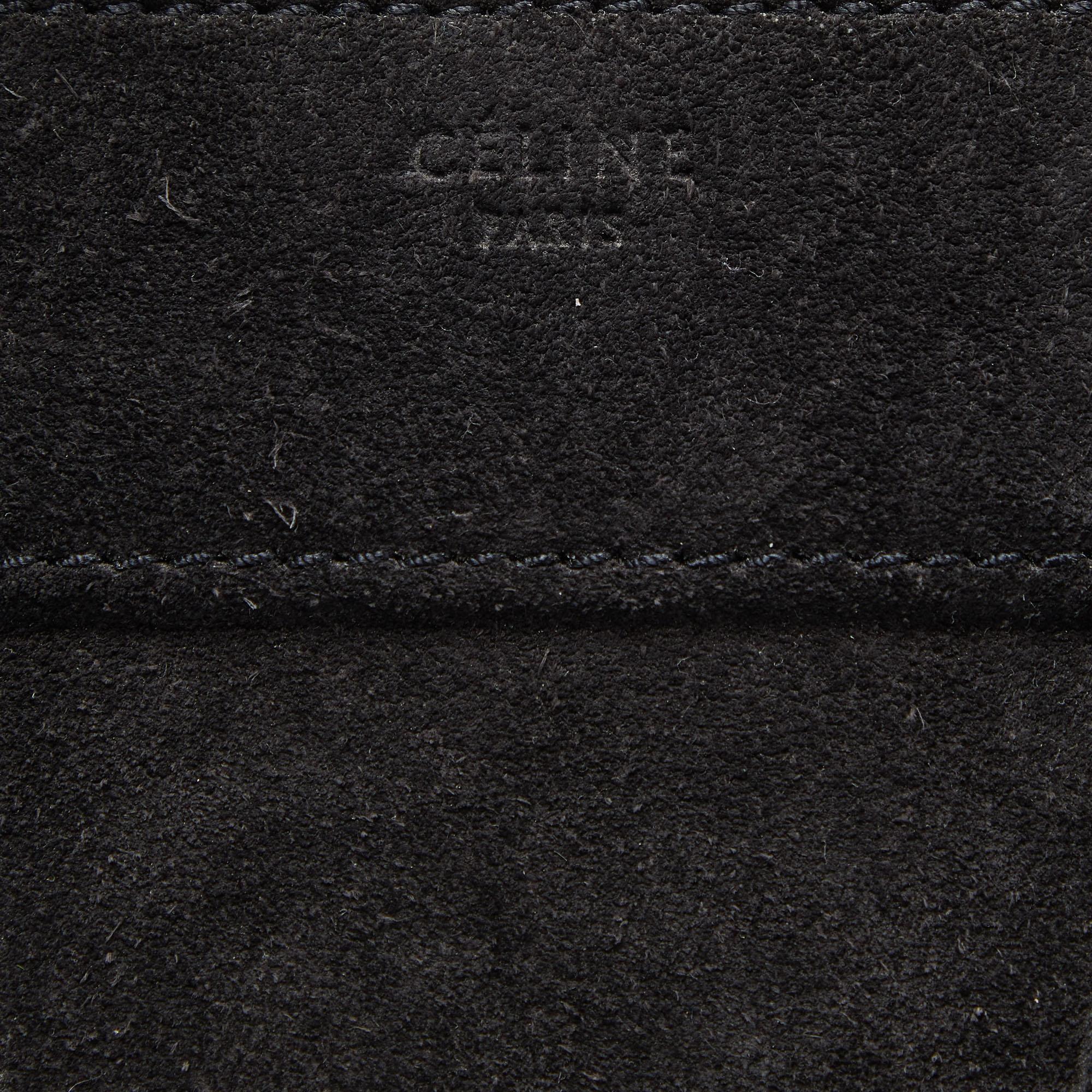 Celine Dark Grey/Dark Blue Suede and Leather Medium Phantom Luggage Tote For Sale 3