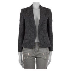 CELINE dark grey HEATHER wool OPEN Blazer Jacket 38 S