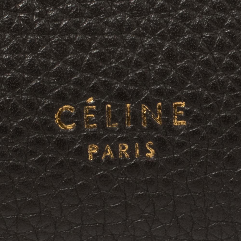 Celine Dark Grey Leather Small Belt Top Handle Bag 1