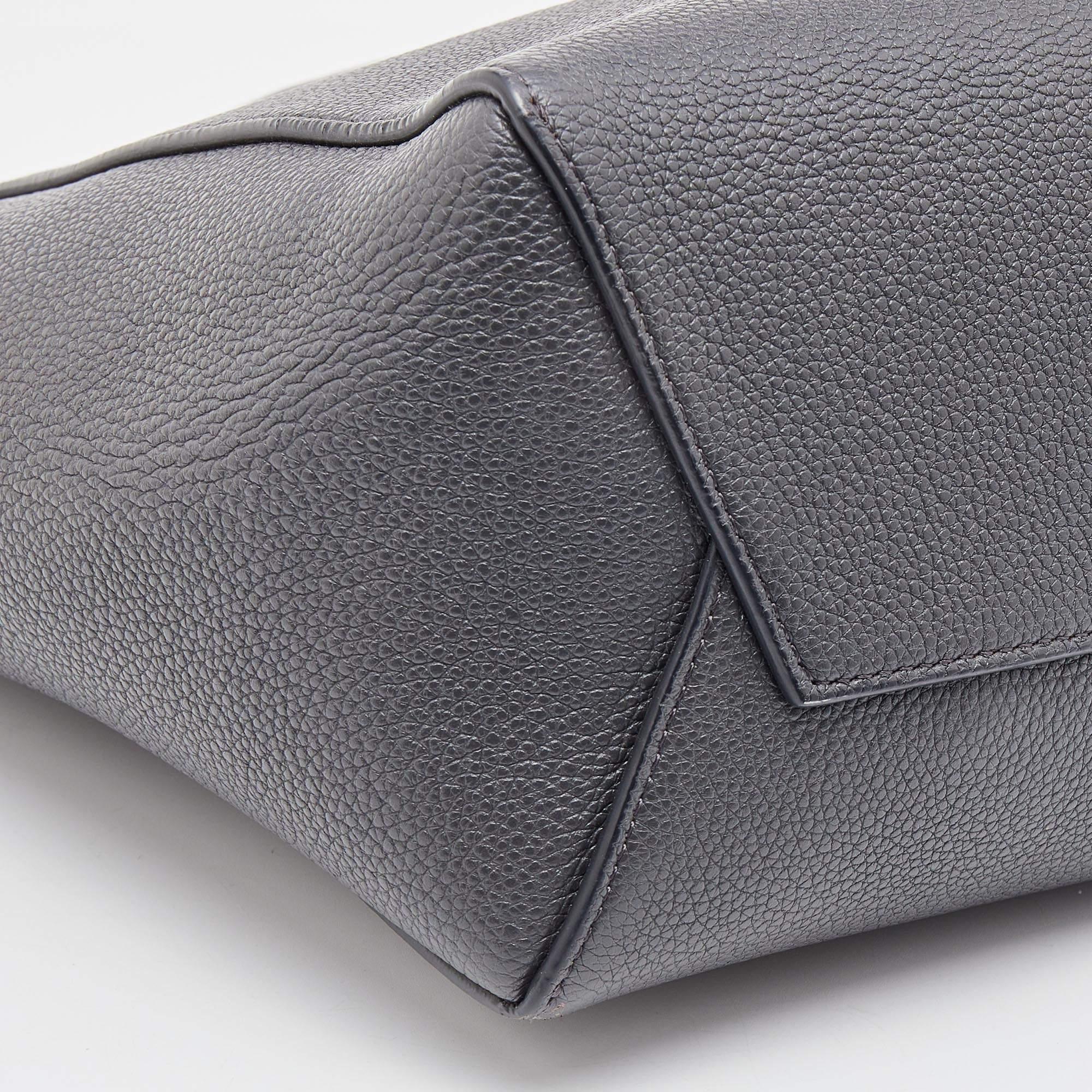 Celine Dark Grey Leather Small Sangle Shoulder Bag 2