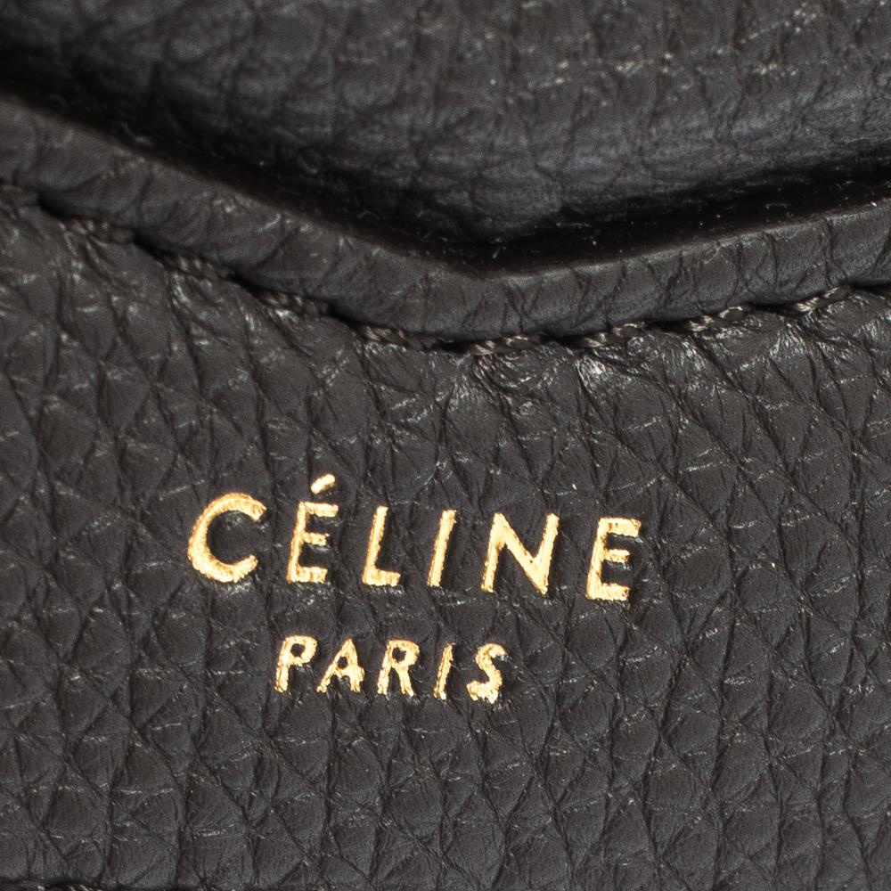Women's Celine Dark Grey Leather Small Trotteur Crossbody Bag