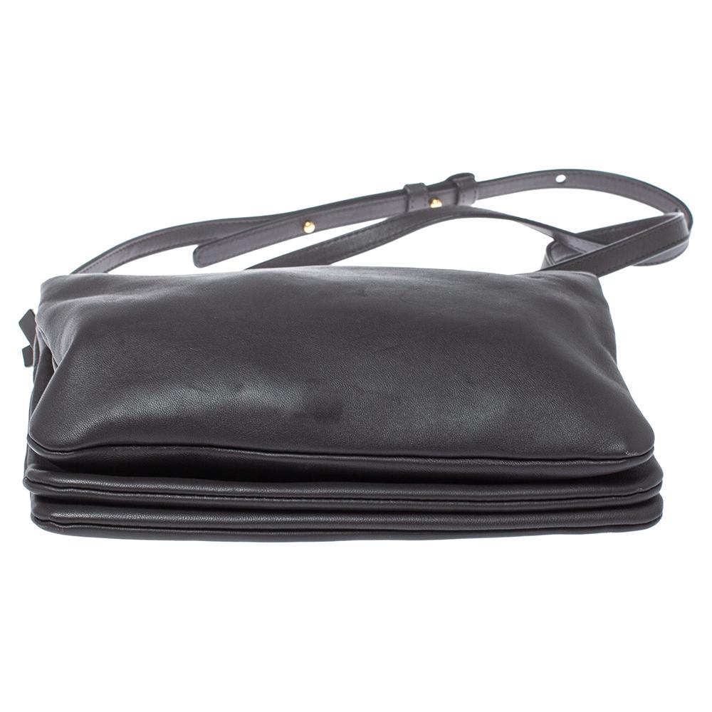 Women's Celine Dark Grey Leather Trio Shoulder Bag