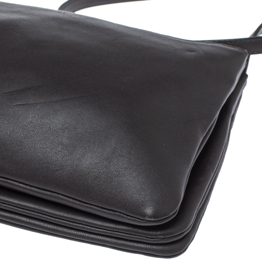 Celine Dark Grey Leather Trio Shoulder Bag 1