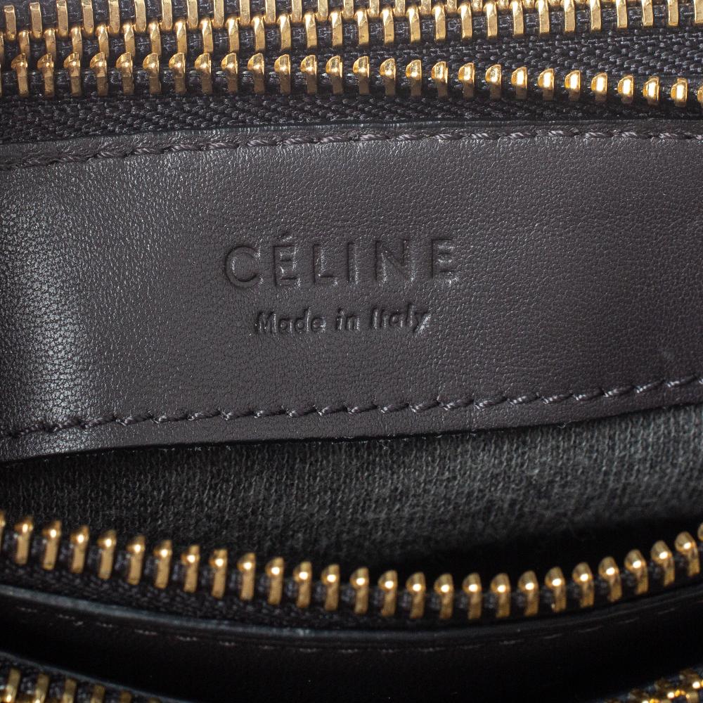 Celine Dark Grey Leather Trio Shoulder Bag 2