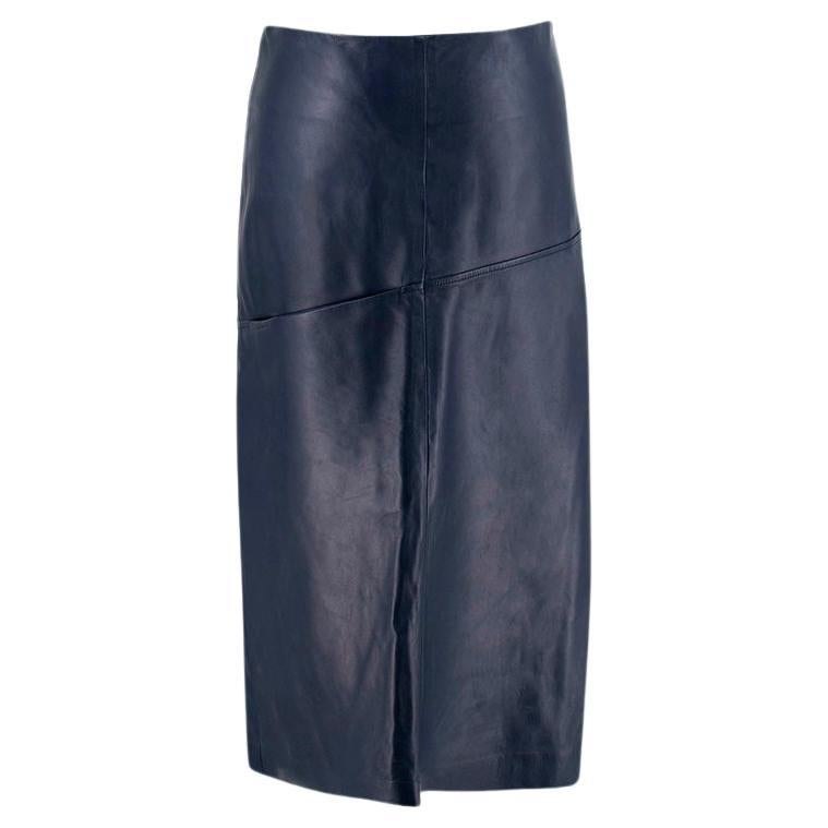 CELINE Mid-length Seventies wool Flared Gold Buttons skirt Wrap skirt 2J210921C black 36