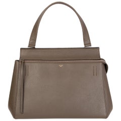 CELINE dark khaki leather EDGE MEDIUM Shoulder Bag