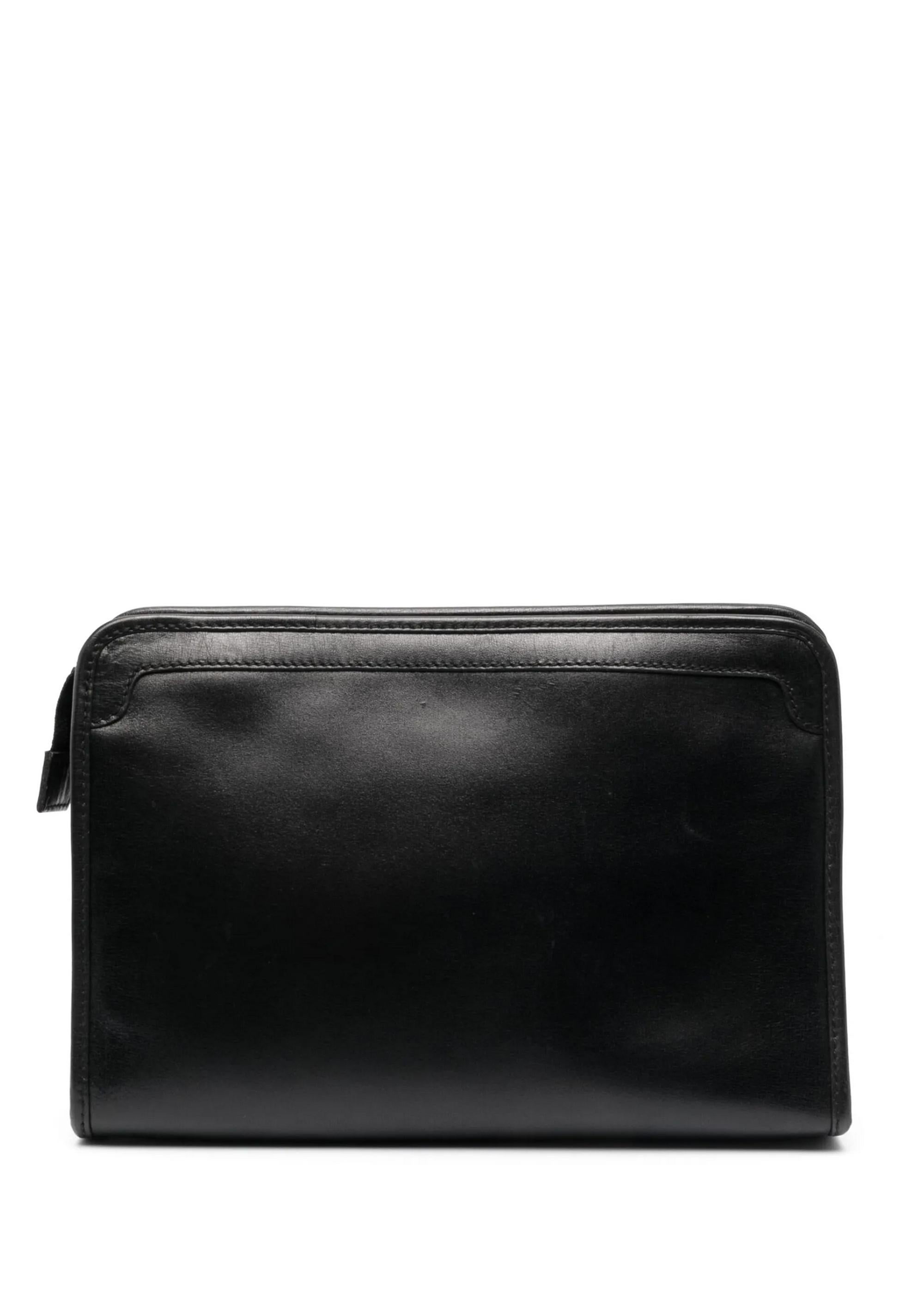 Noir Celine Dark Navy Logo Triomphe Patch Clutch Bag en vente