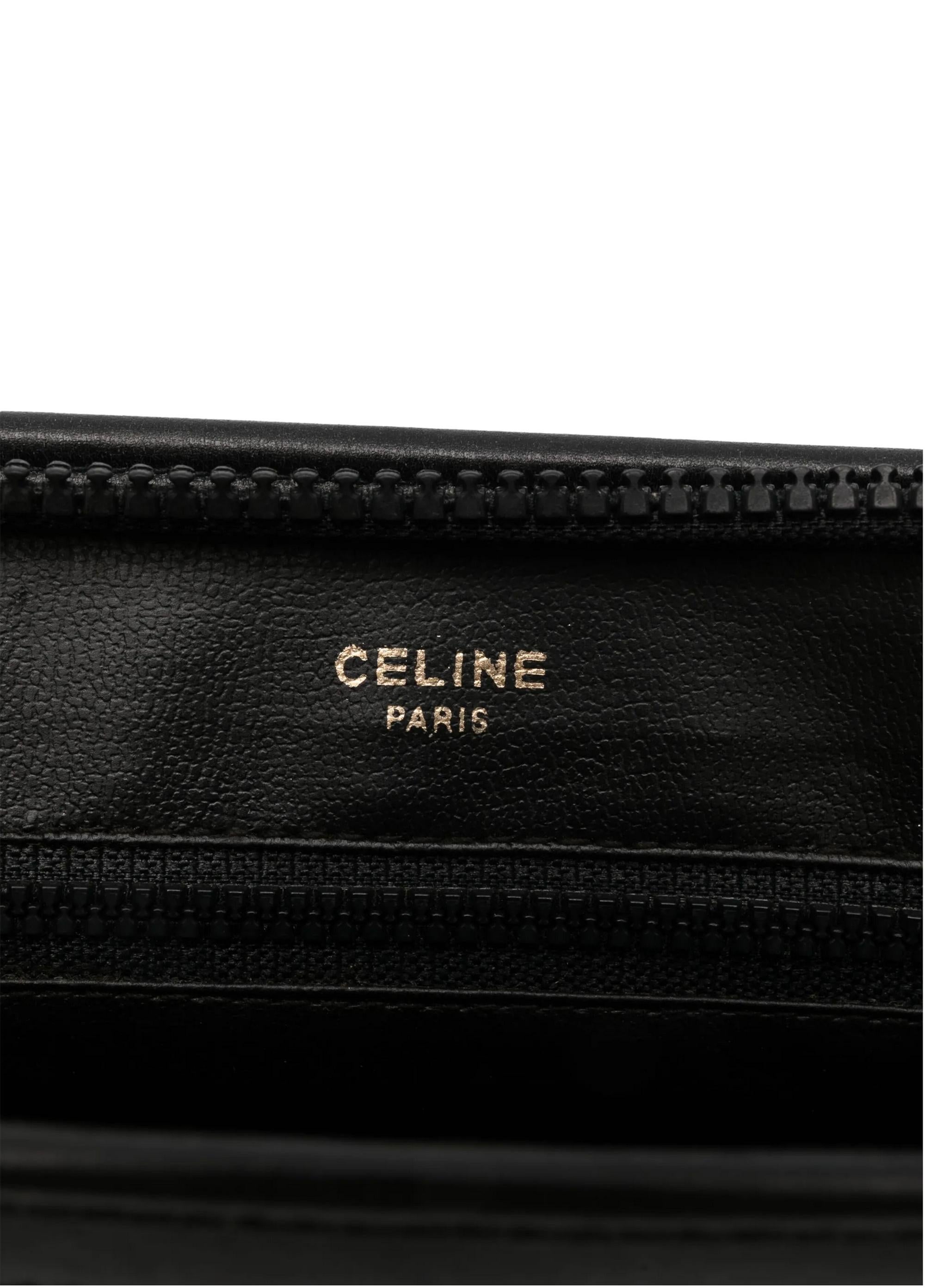 Celine Dark Navy Logo Triomphe Patch Clutch Bag Unisexe en vente