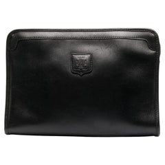 Celine Dark Navy Logo Triomphe Patch Clutch Bag
