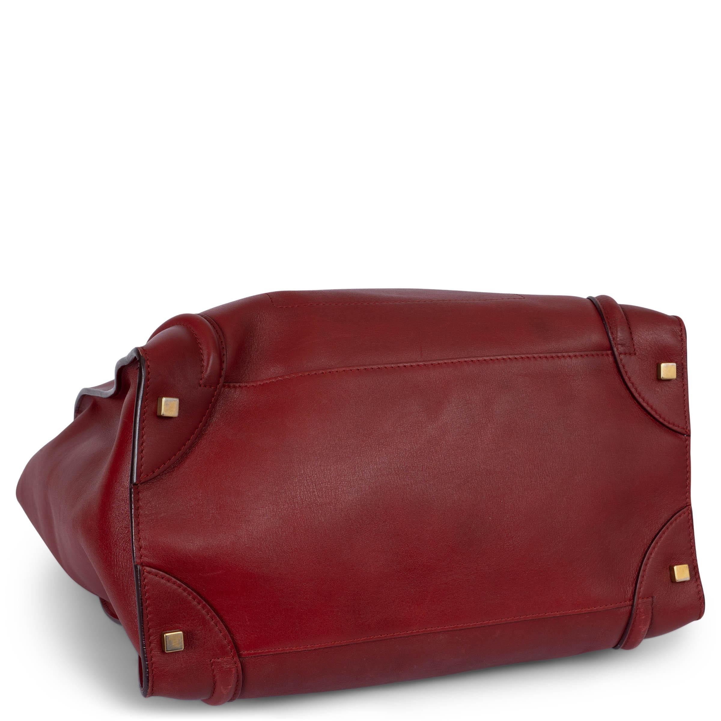 Bolsa Tote CELINE de piel Palmelato rojo oscuro LUGGAGE MEDIUM en Bueno estado para la venta en Zürich, CH