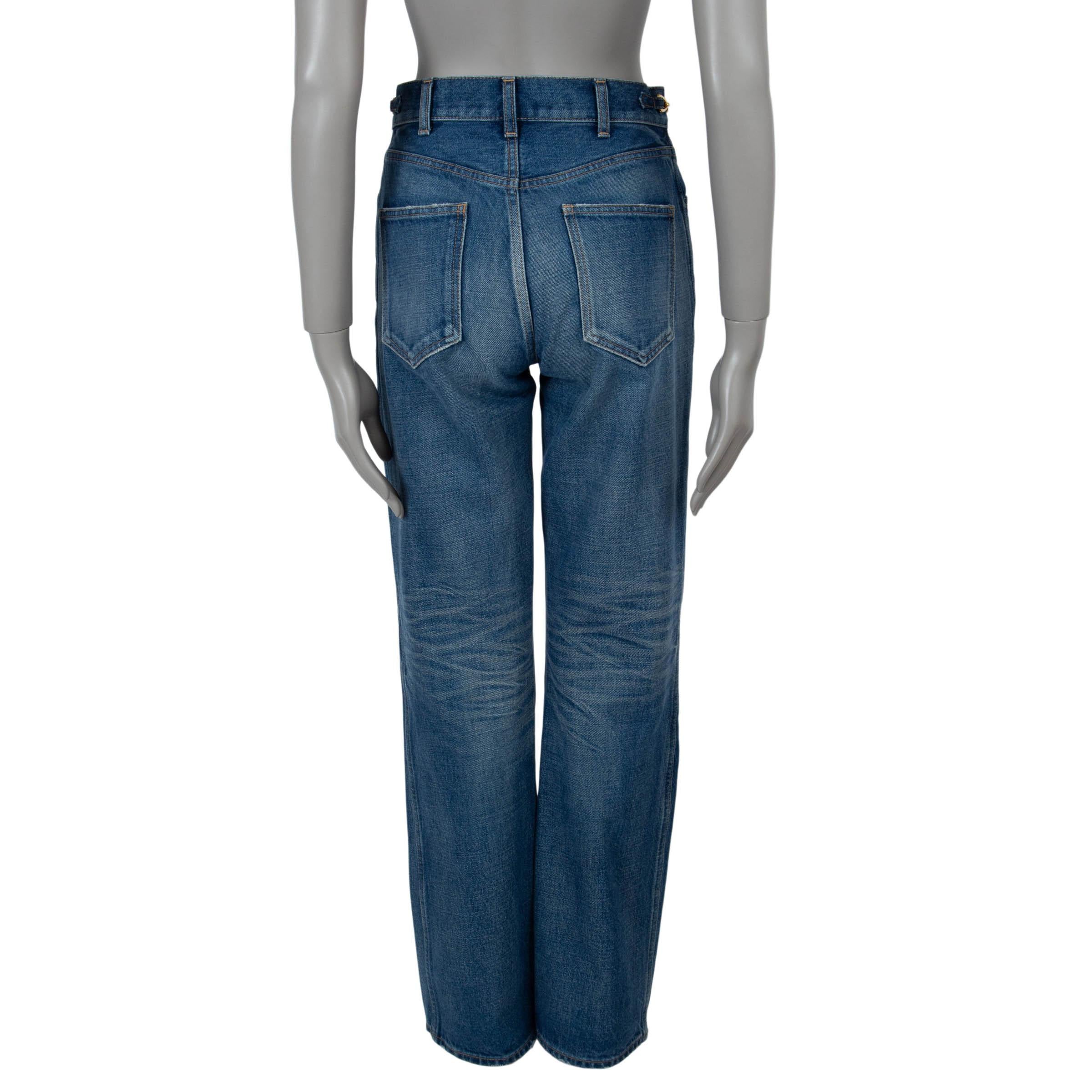 CELINE Dunkle Union Wash Blau MARGARET STRAIGHT Hose 27 XS im Zustand „Hervorragend“ in Zürich, CH