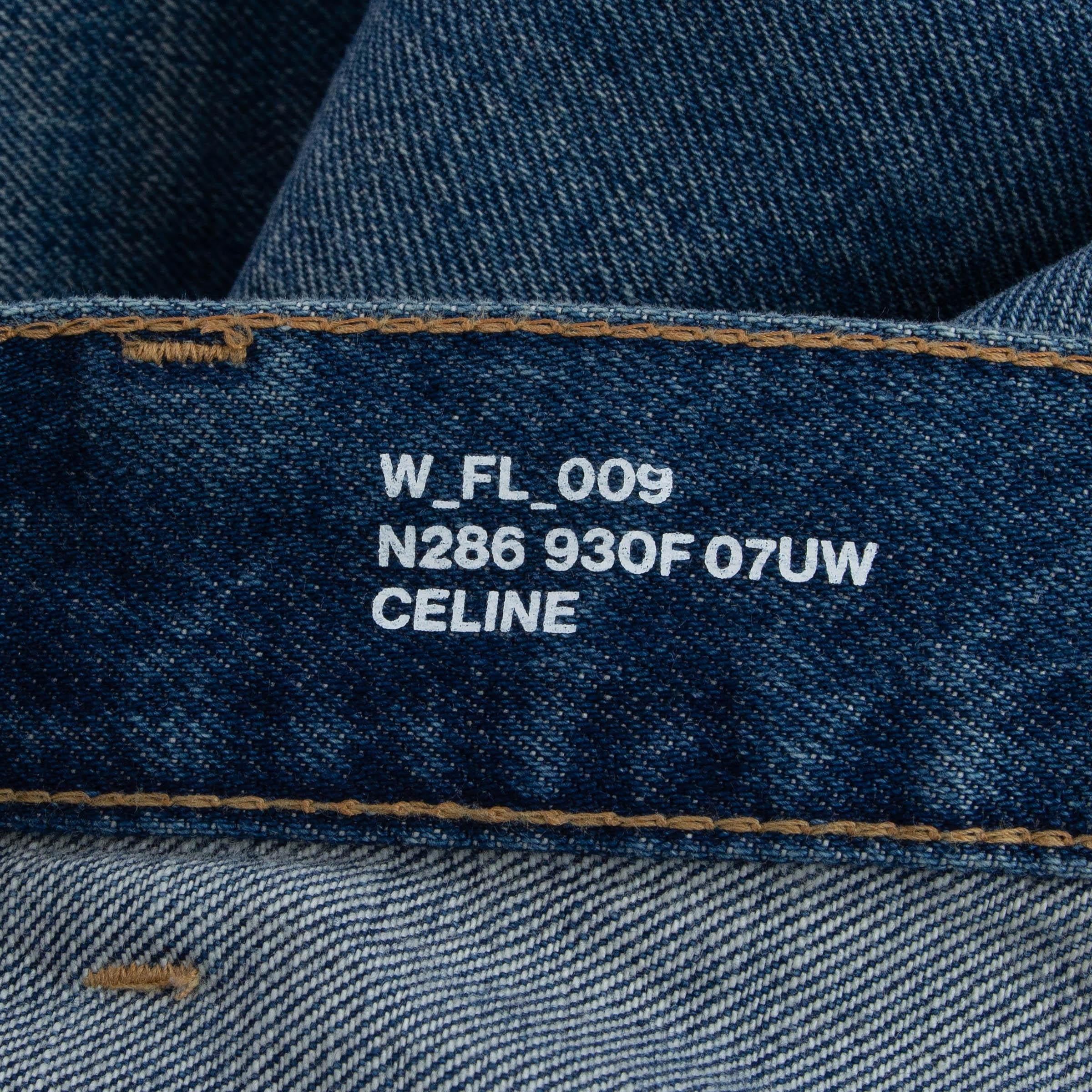 CELINE Dunkle Union Wash Blau MARGARET STRAIGHT Hose 27 XS 1