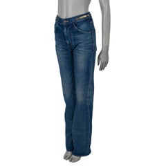 CELINE Dark Union Wash blue SERGE GOURMETTES FLARED Pants 26 XS