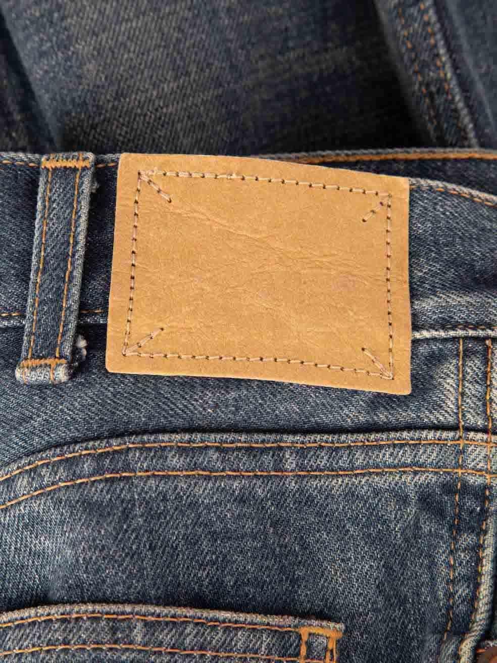 Céline Dark Union Wash Denim Pearl Low Rise Jeans Size S In New Condition In London, GB