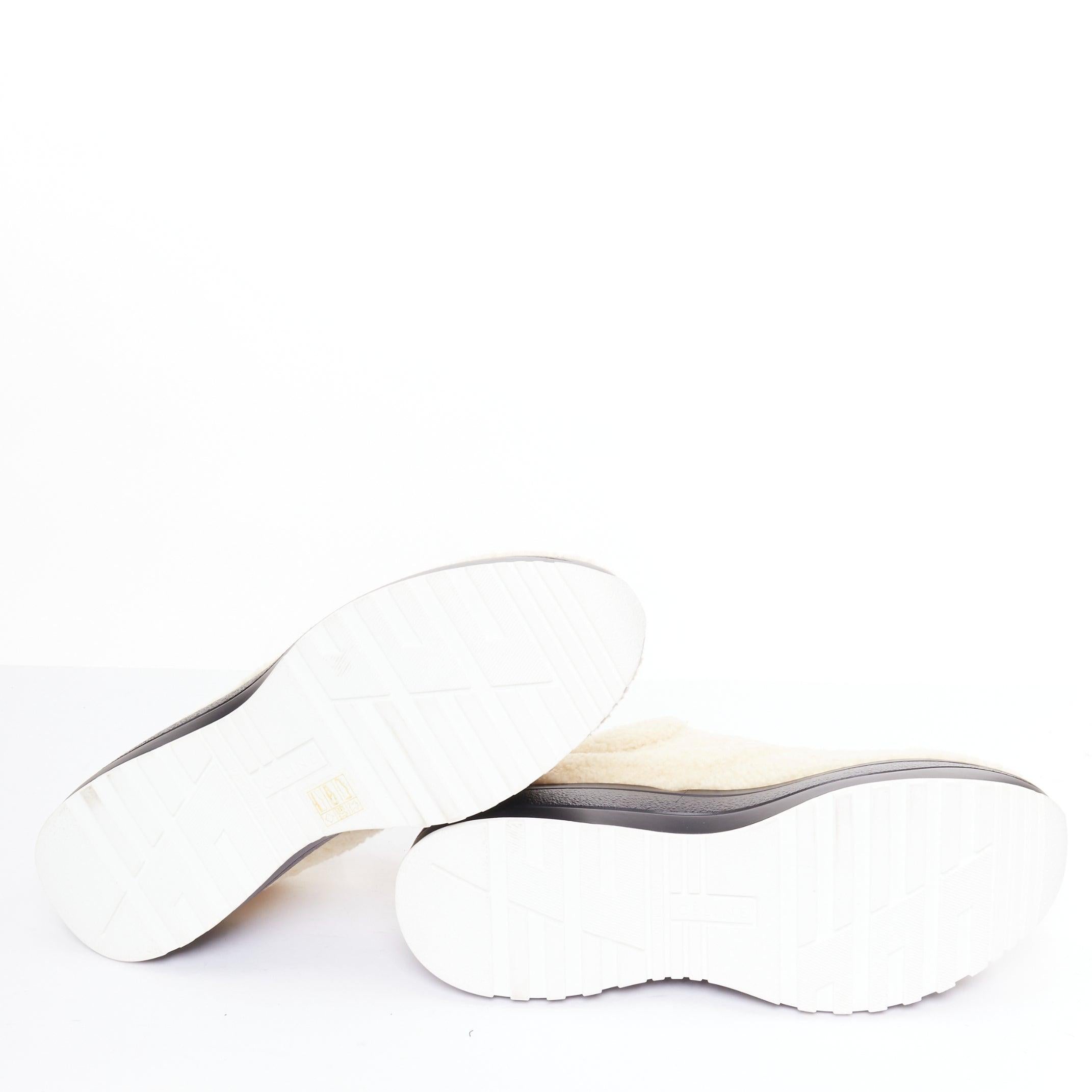 CELINE Entrega beige shearling negro entresuela chunky sneakers EU40 en venta 6