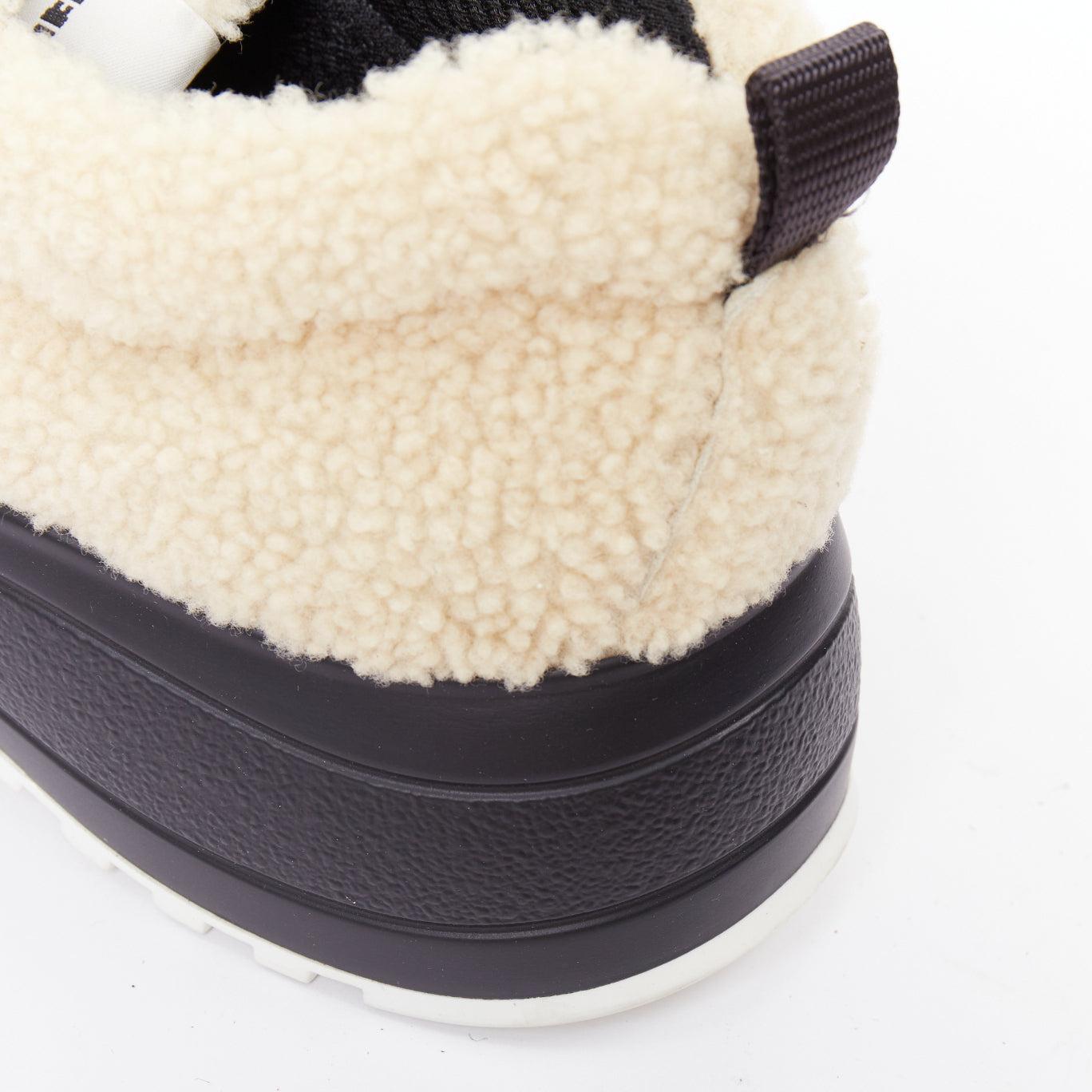 CELINE Entrega beige shearling negro entresuela chunky sneakers EU40 en venta 3