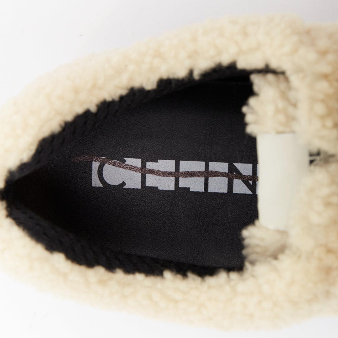 CELINE Entrega beige shearling negro entresuela chunky sneakers EU40 en venta 4