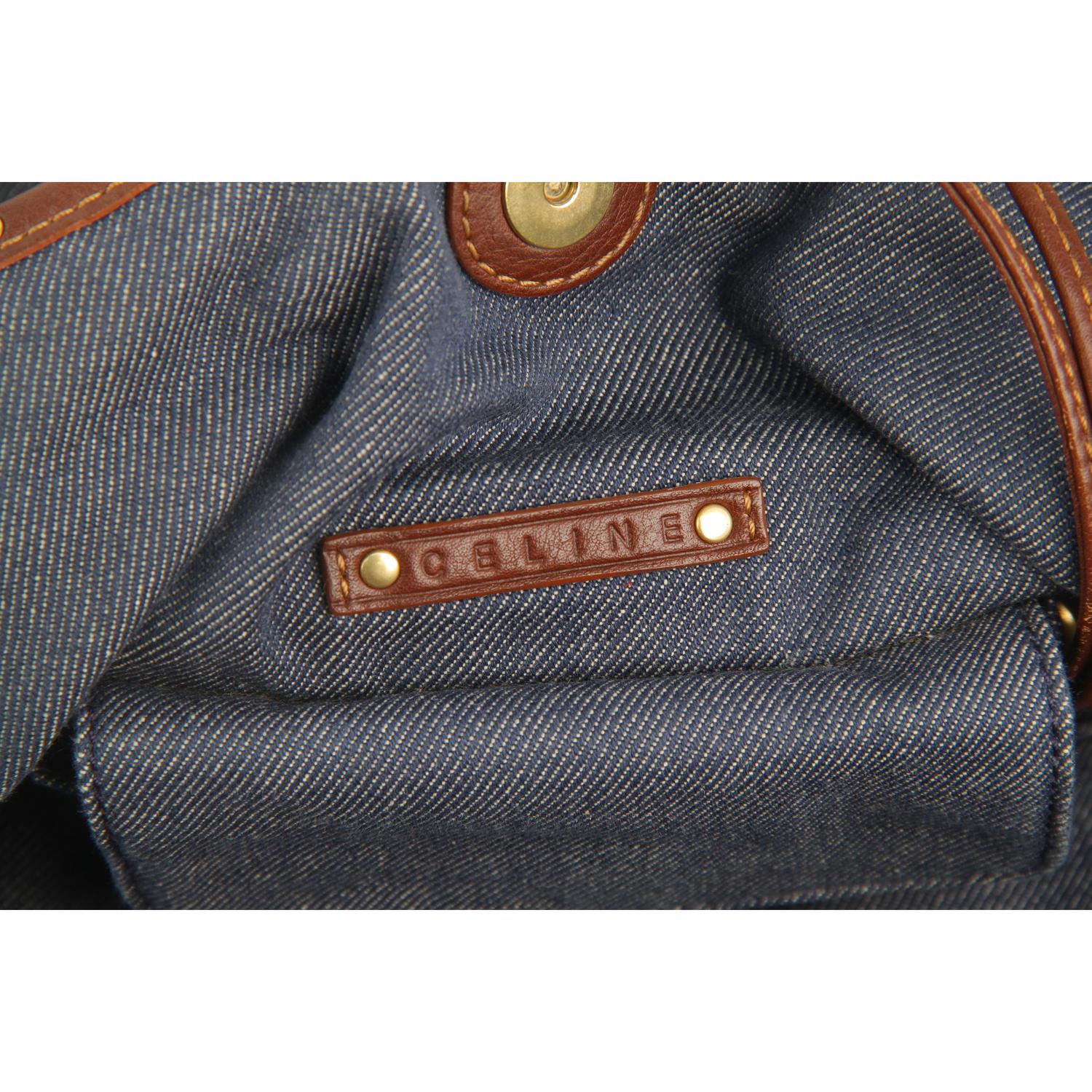 Celine Denim Blue Macadam Bittersweet Hobo Shoulder Bag 3