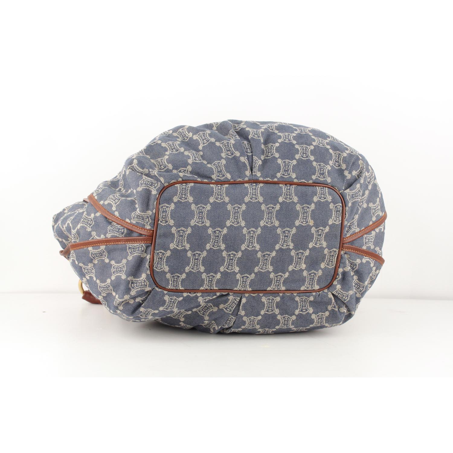 Celine Denim Blue Macadam Bittersweet Hobo Shoulder Bag In Good Condition In Rome, Rome