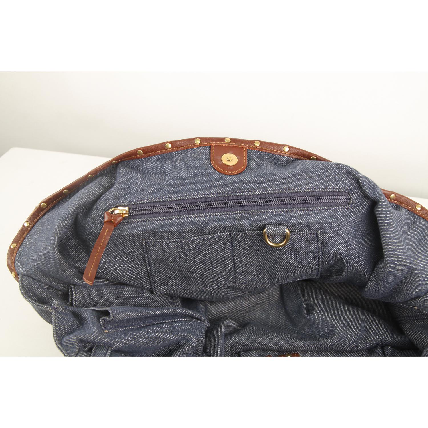 Celine Denim Blue Macadam Bittersweet Hobo Shoulder Bag 2
