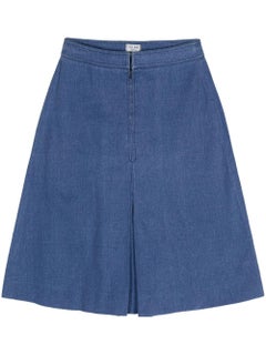 Celine Denim Skirt Triomphe Chain