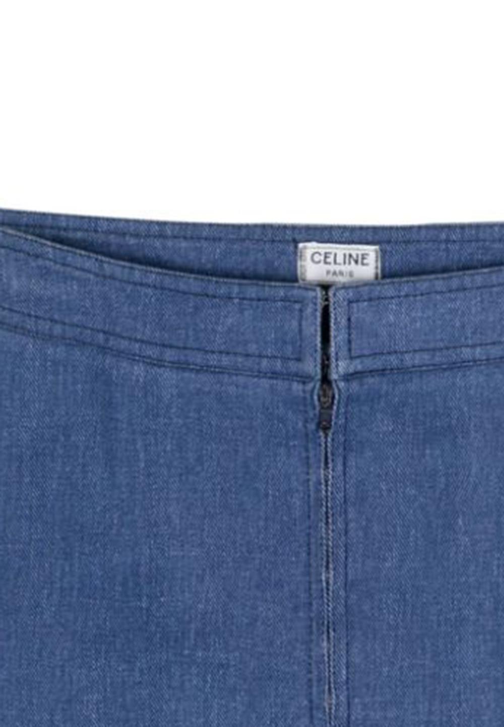 Celine Denim Skirt Triomphe Chain In Good Condition In Paris, FR
