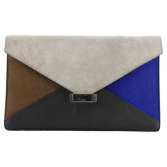 Celine Diamond Clutch Suede and Pony Hair with Leather Medium