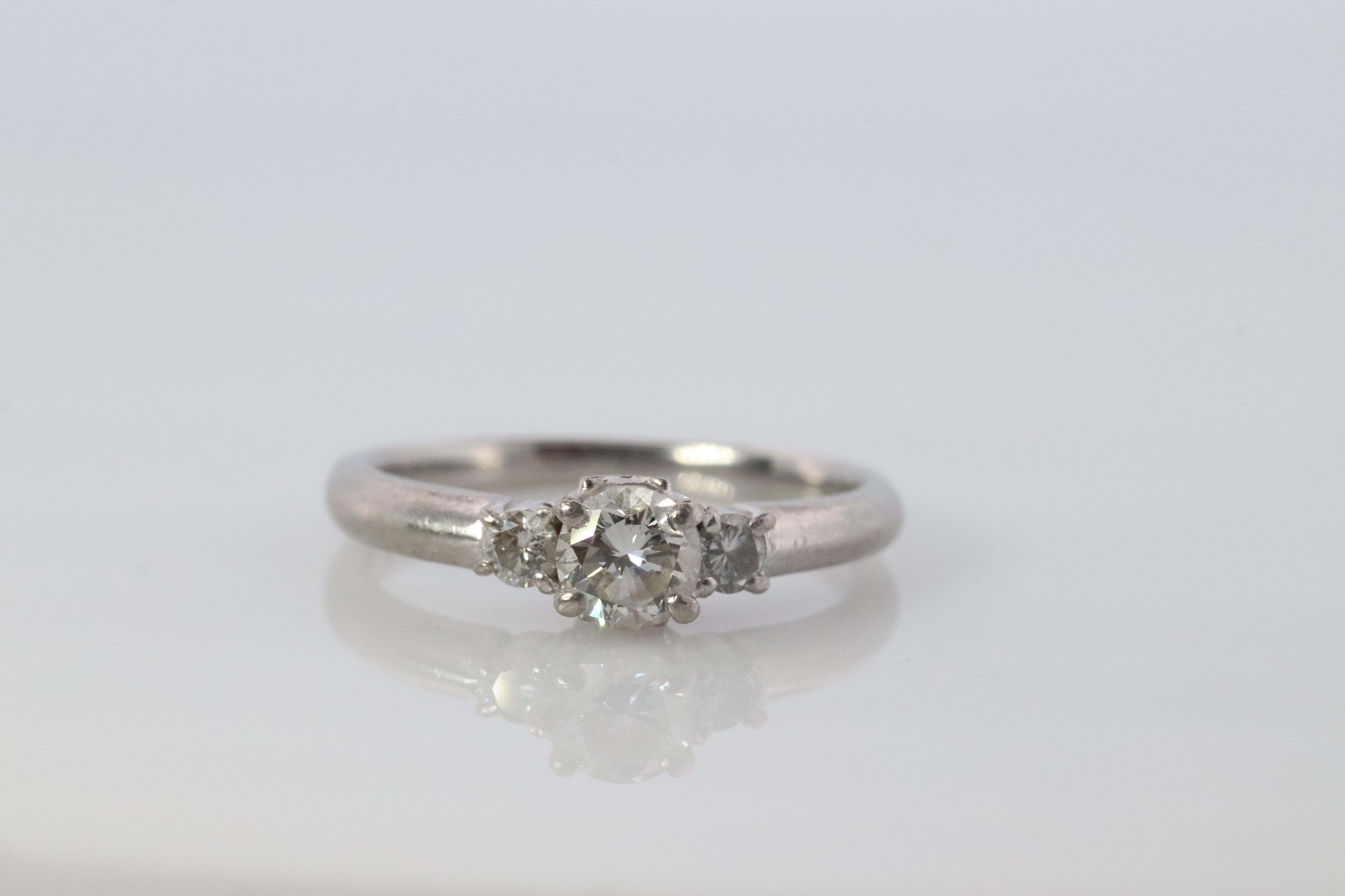 Modern Celine Diamond Ring. Diamond Solitaire Engagement Pt900 Platinum band. Certified For Sale