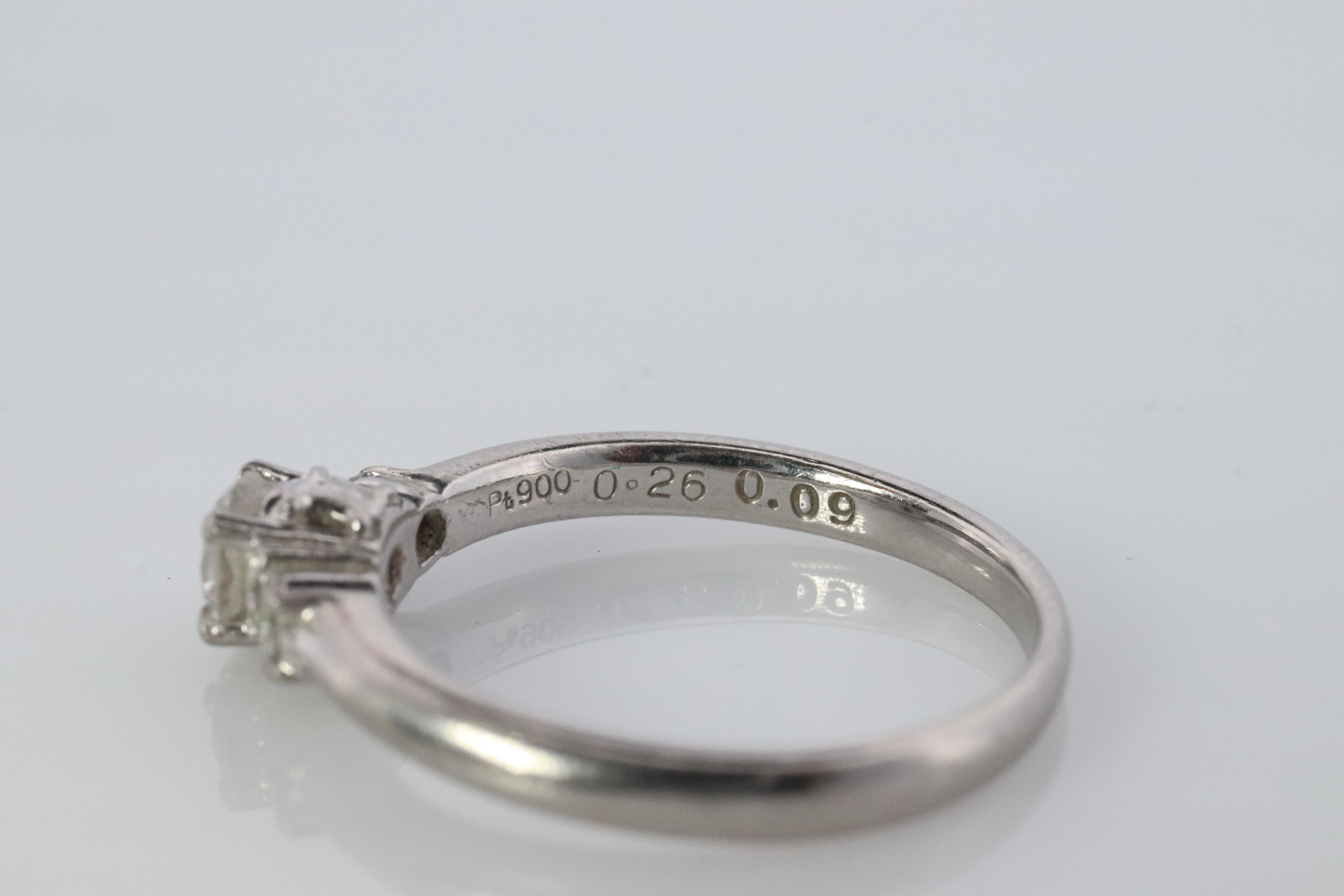 Celine Diamond Ring. Diamond Solitaire Engagement Pt900 Platinum band. Certified In Good Condition For Sale In Port Charlotte, FL