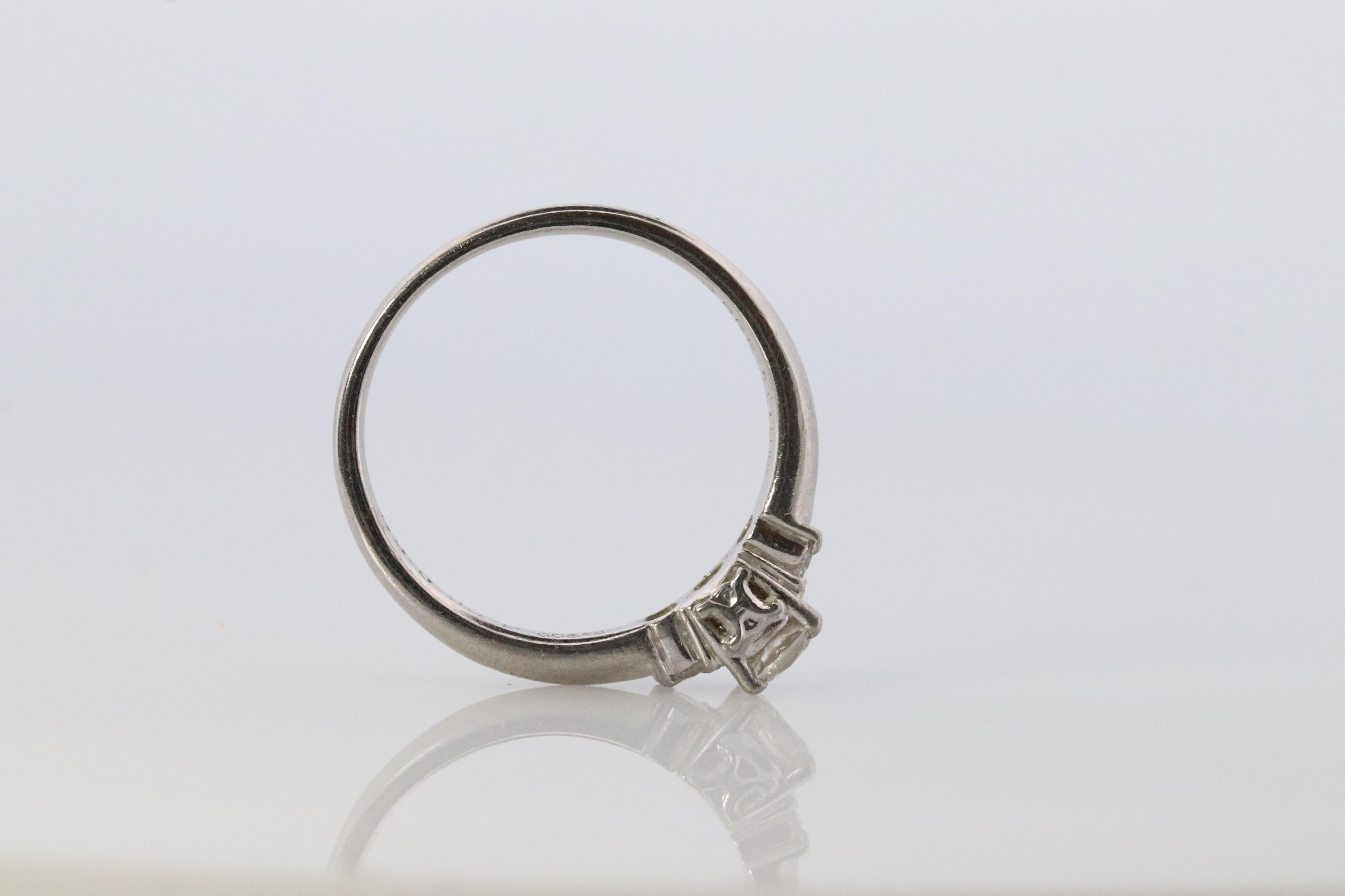 Women's Celine Diamond Ring. Diamond Solitaire Engagement Pt900 Platinum band. Certified For Sale