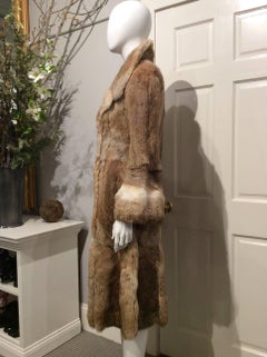 Celine Double Breasted Royal Rabbit Fur Coat Sz 34