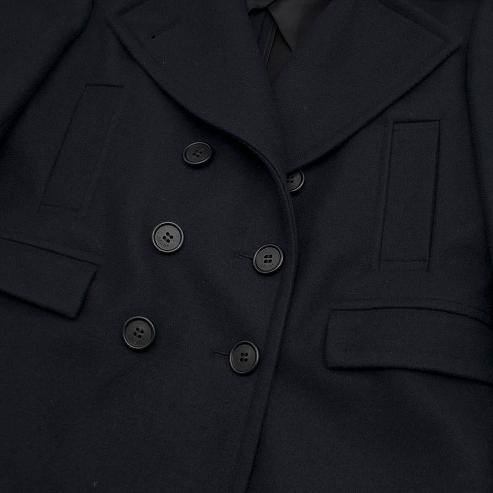 Celine Double Breasted Wool Navy Coat SIZE S 1