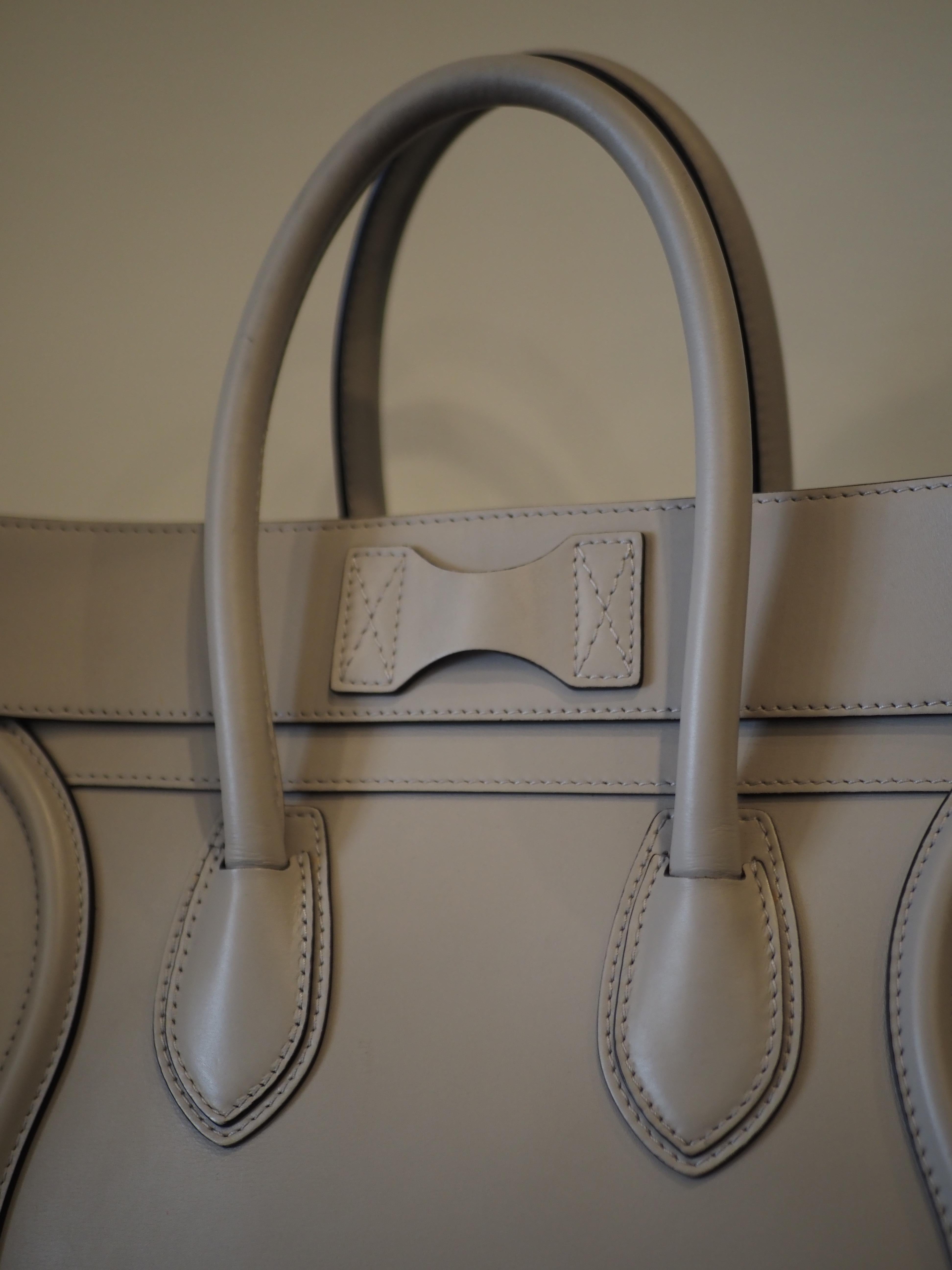 Cèline dove light grey lambskin medium luggage bag 11