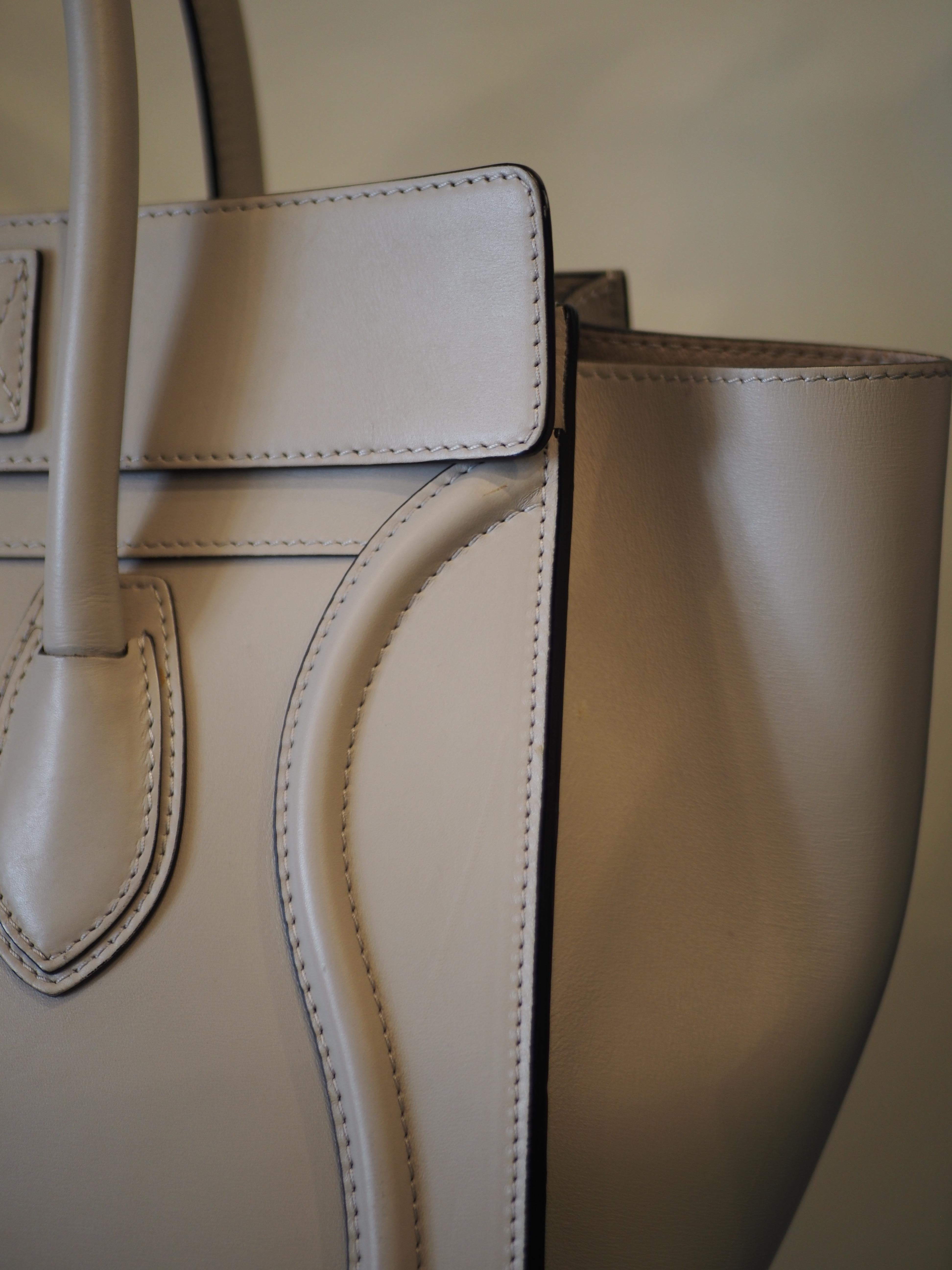 Cèline dove light grey lambskin medium luggage bag 12