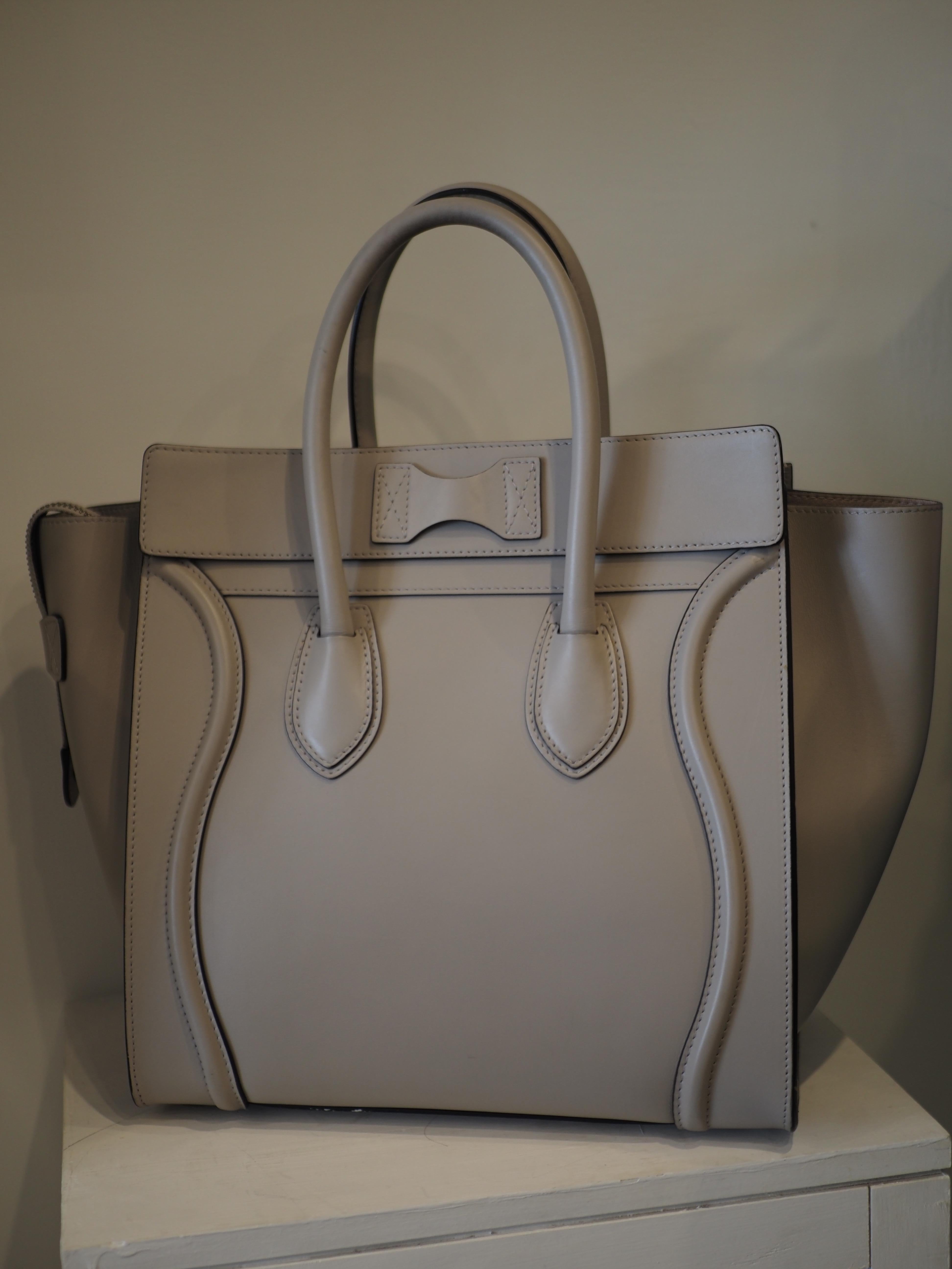 Cèline dove light grey lambskin medium luggage bag 13