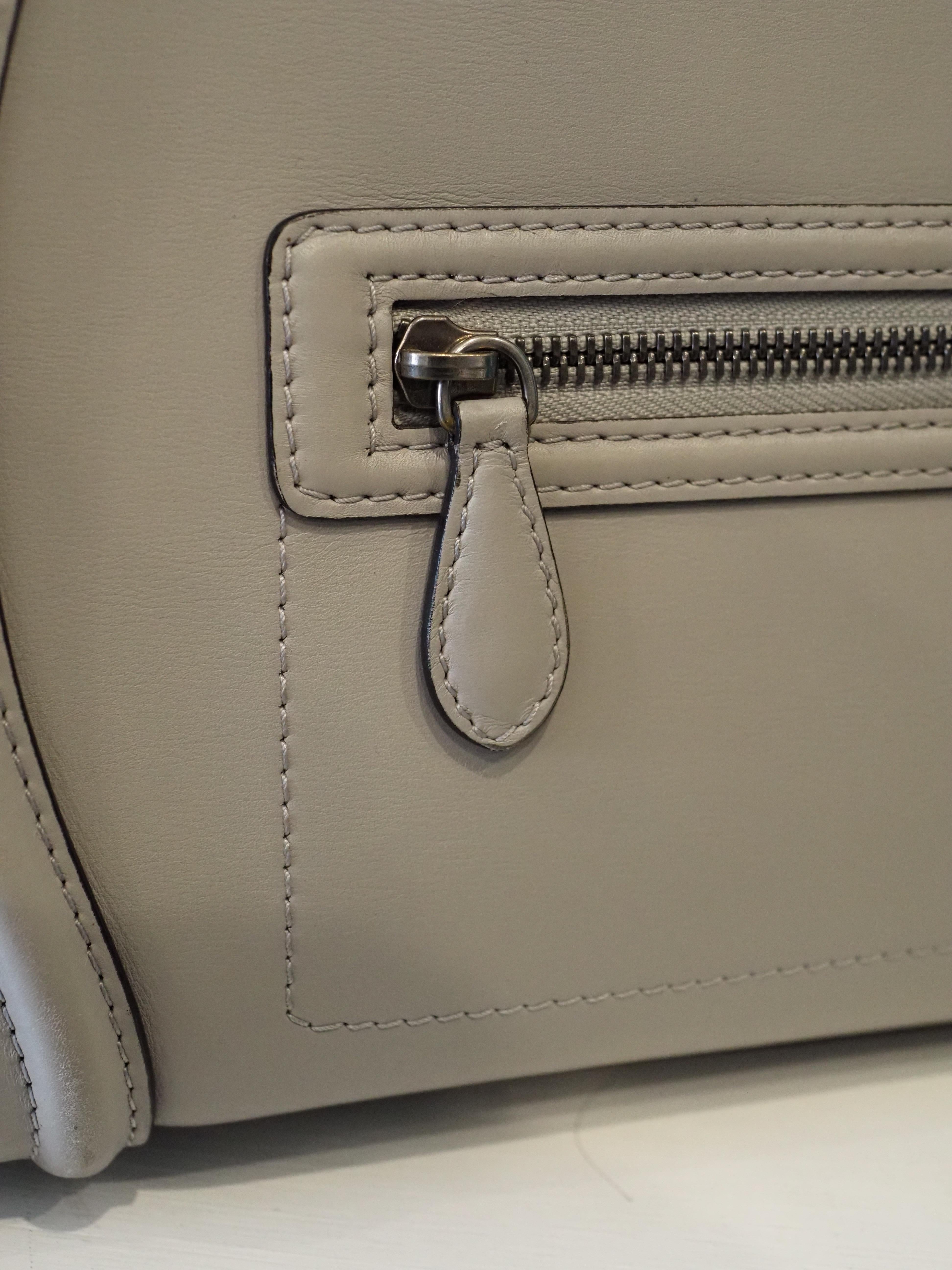 Cèline dove light grey lambskin medium luggage bag 
silver tone hardware
