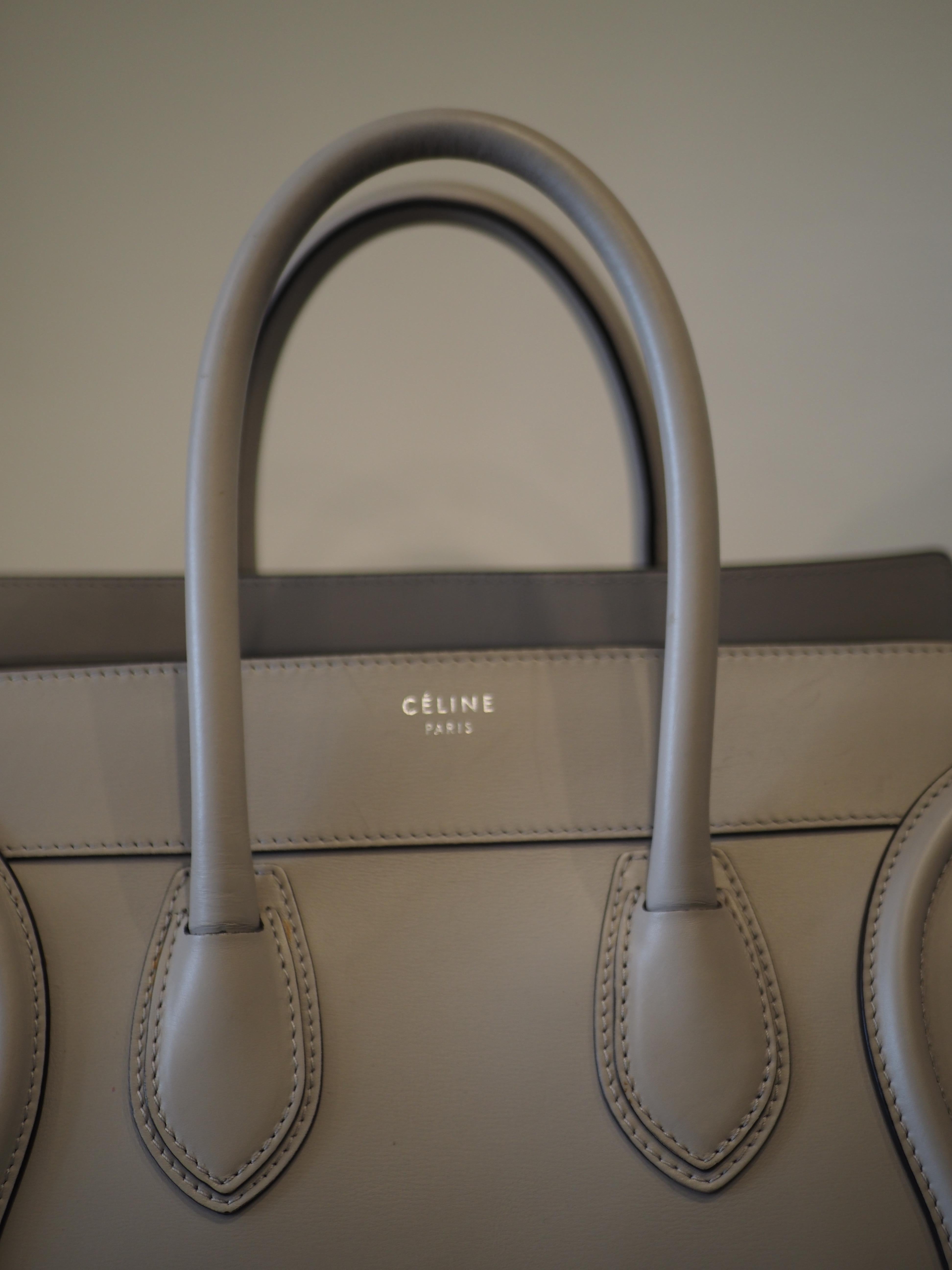 Cèline dove light grey lambskin medium luggage bag 1