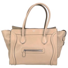Celine Dune Drummed Calfskin Leather Luggage Shoulder Tote Bag
