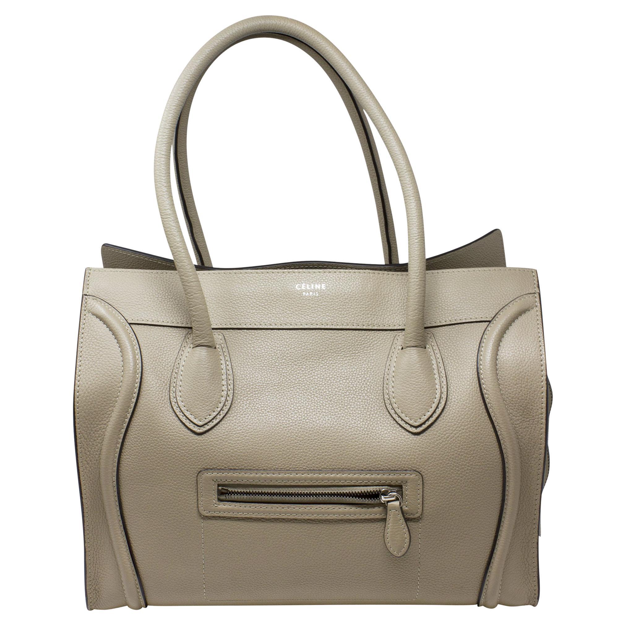 Celine Dune Grained Leather Tote For Sale