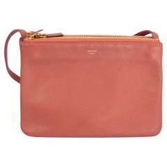 CELINE dusty pink leather TRIO SMALL Crossbody Bag