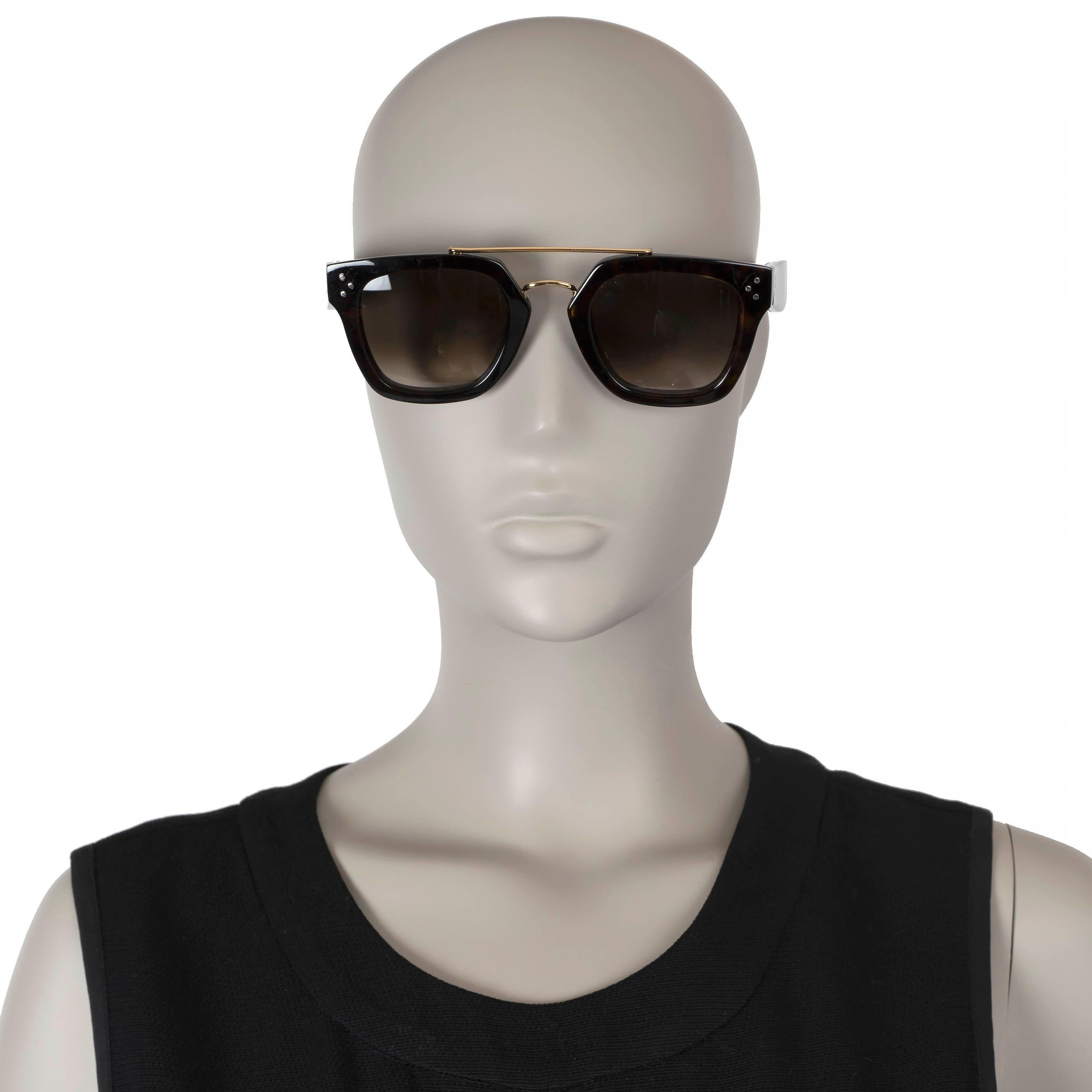 Women's CELINE Ecaille brown Tortoise acetate Sunglasses CL41077/S 086 Z3 For Sale