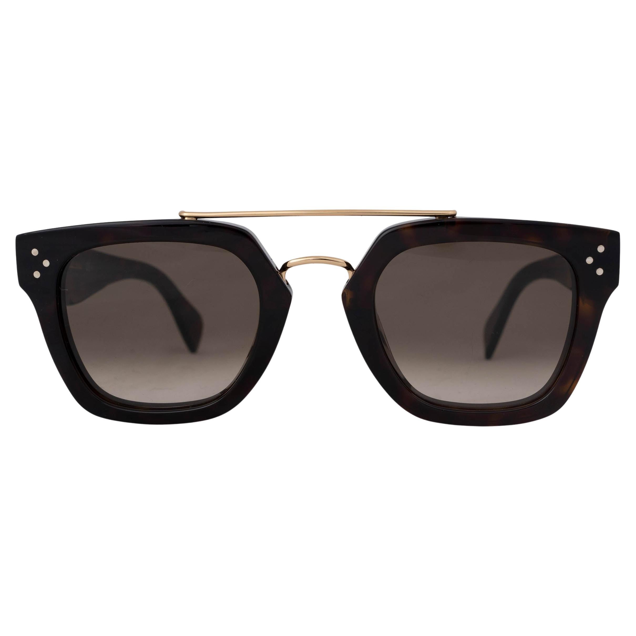 CELINE Ecaille brown Tortoise acetate Sunglasses CL41077/S 086 Z3 For Sale