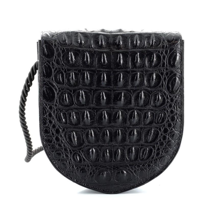 Celine Ecusson Bag Crocodile Embossed Leather Medium In Good Condition In NY, NY