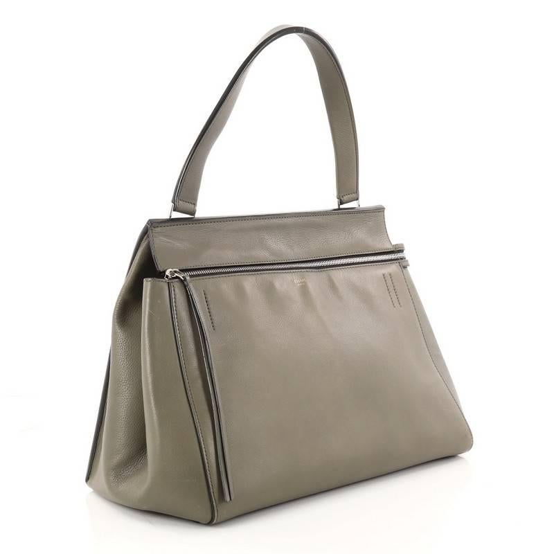 Gray Celine Edge Bag Leather Medium