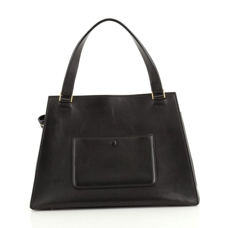Black Celine Edge Bag Leather Medium